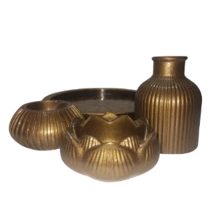 Conjunto Incensário Golden com 4 peças - Artesanato e Personalizados