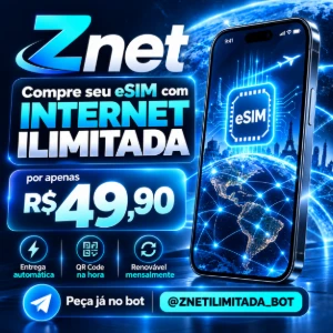 Znet eSIM — Internet Ilimitada - Números, Proxy e VPN Números Virtuais