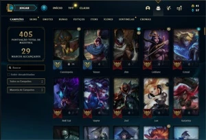Conta prata 1 com 149 Champs e 85 Skins - League of Legends LOL