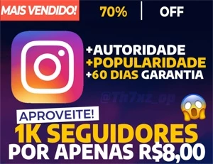 1Mil Seguidores Instagram por apenas R$ 8,00 + 500 Curtidas - Redes Sociais