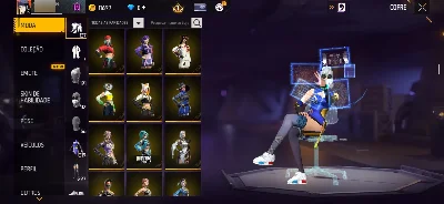 Conta free fire lvl 65