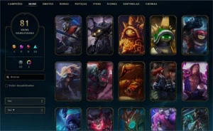 Vendo conta LOL com 81 skins(Kayle juiza,Rammus Rei,Sona dj - League of Legends