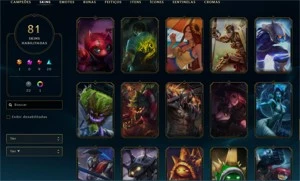 Vendo conta LOL com 81 skins(Kayle juiza,Rammus Rei,Sona dj - League of Legends