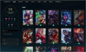 CONTA LOL GOLD 4 75 CAMPEÕES 58 SKINS - League of Legends