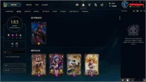 Conta Platina II com 3 skins prestígio e essência para nick - League of Legends LOL