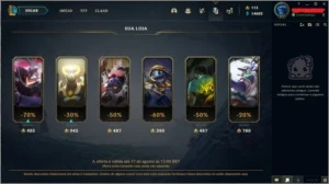 Conta Platina II com 3 skins prestígio e essência para nick - League of Legends LOL