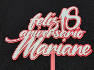 Topo de Bolo Feliz Aniversario - Artesanato e Personalizados
