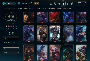 Bronze 4 com TODOS os champs e 410 Skins +6 Prestigios - League of Legends LOL