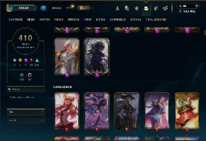 Bronze 4 com TODOS os champs e 410 Skins +6 Prestigios - League of Legends LOL