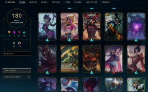 Ouro 1 com TODOS os champs e 180 Skins + 700k de Vayne - League of Legends LOL