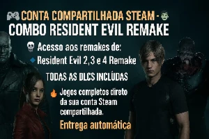 Combo Resident Evil Remake 2,3 E 4 Com Todas As Dlcs