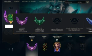 Conta Lol Mestre 69,6% WR MMR Alto - League of Legends