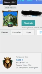 Conta lol ex platina 1 - League of Legends