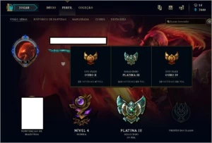 Conta de LoL   Platina III  183 Skins - League of Legends