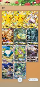 Conta Pokémon TCG pocket com 3 cartas douradas super rara