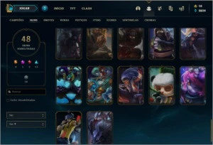 Conta bronze 2 afundada com 48 skins e 122 champs - League of Legends LOL