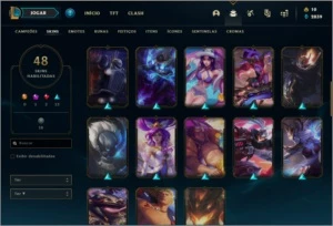 Conta bronze 2 afundada com 48 skins e 122 champs - League of Legends LOL