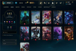 Unranked com TODOS os champs e 183 Skins + 2500 RP - League of Legends LOL