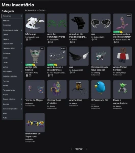 Conta lotada de itens e Gamepass - Roblox