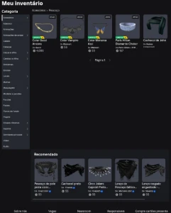 Conta lotada de itens e Gamepass - Roblox