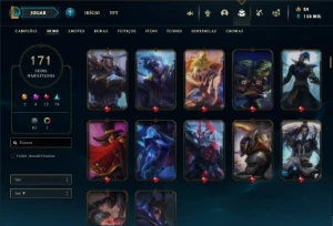 Conta Lol com +200 SKINS e +130k de essência azul - League of Legends