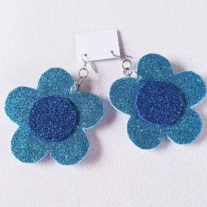 Brincos Flor Folia Eva - Artesanato e Personalizados