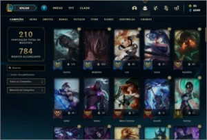 Conta prata 3 com 81 champs e 82 skins ( MAIN SUP ) - League of Legends LOL