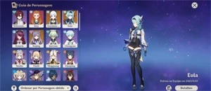 Conta com Ayaka, Eula e Keqing AR 31 - Genshin Impact
