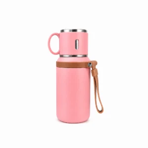 Garrafa Térmica Rosa 600 ml - Artesanato e Personalizados