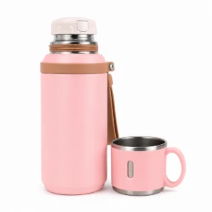Garrafa Térmica Rosa 600 ml - Artesanato e Personalizados