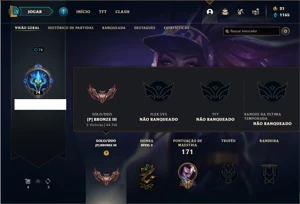 Conta bronze 3 com 65 Champs e 54 Skins - League of Legends LOL