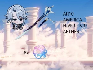 AR10 - Ayato + Maremoto Futsu + 8 tiros - Genshin Impact