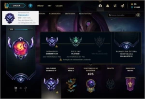 Conta DIAMANTE 4 com 137 skins e 138 champs - League of Legends LOL