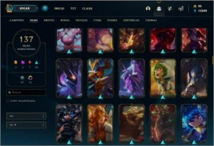 Conta DIAMANTE 4 com 137 skins e 138 champs - League of Legends LOL