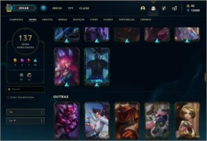 Conta DIAMANTE 4 com 137 skins e 138 champs - League of Legends LOL