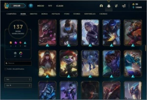 Conta DIAMANTE 4 com 137 skins e 138 champs - League of Legends LOL