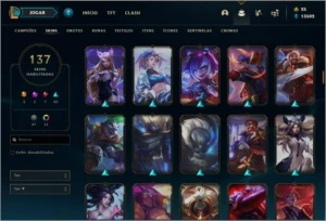 Conta DIAMANTE 4 com 137 skins e 138 champs - League of Legends LOL