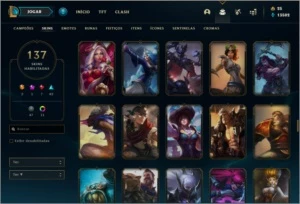 Conta DIAMANTE 4 com 137 skins e 138 champs - League of Legends LOL