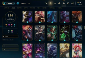 Conta Platina 4 com TODOS os champs e 156 Skins ( MAIN MID ) - League of Legends LOL