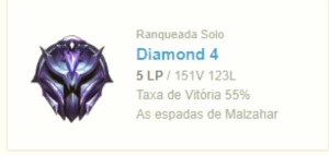 conta D4 55% win rate - League of Legends LOL