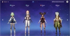 Genshin impact conta Jean+Sucrose+Razor+Xinyan+Xiangling