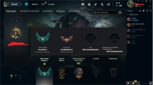 Vendo conta Platina 1 MD5 Diamante EMAIL NÂO CONFIRMADO - League of Legends LOL
