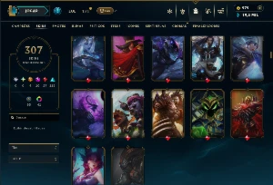 Esmeralda 4 com TODOS os Champs e 307 Skins (TOP / JG / ADC) - League of Legends LOL