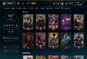 Esmeralda 4 com TODOS os Champs e 307 Skins (TOP / JG / ADC) - League of Legends LOL