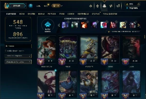 Esmeralda 4 com TODOS os Champs e 307 Skins (TOP / JG / ADC) - League of Legends LOL