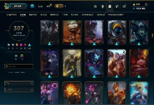 Esmeralda 4 com TODOS os Champs e 307 Skins (TOP / JG / ADC) - League of Legends LOL