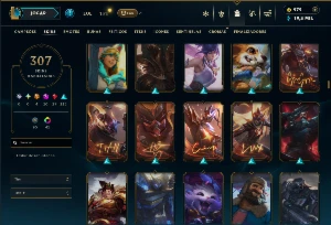 Esmeralda 4 com TODOS os Champs e 307 Skins (TOP / JG / ADC) - League of Legends LOL