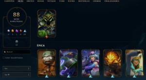 Conta League of Legends Full Acesso - 106 Champs e 88 Skins LOL