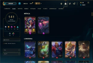 Unranked com TODOS os champs e 141 Skins +2 Miticas - League of Legends LOL