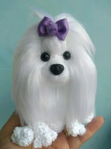 Mini Maltês - Amigurumi De Crochê - Artesanato e Personalizados
